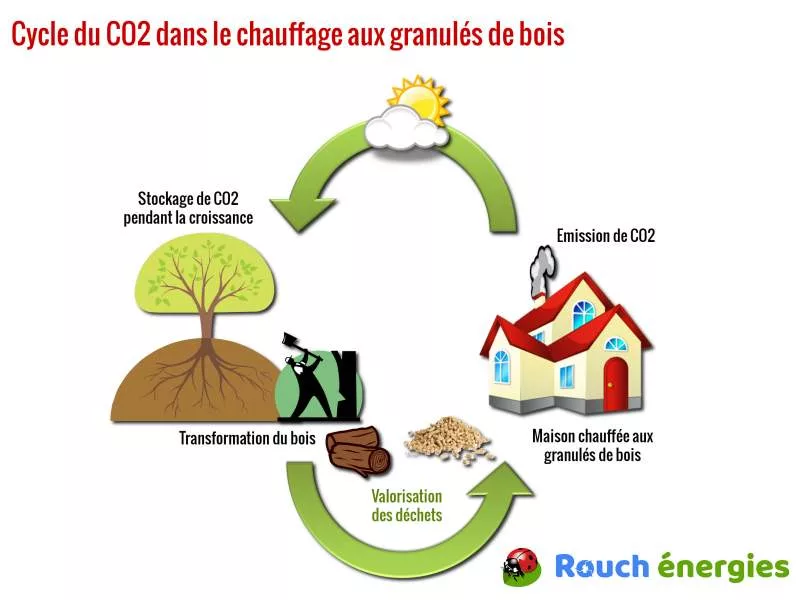 Cycle naturel fermé du pellet et émissions de CO2 du pellet; Le pellet, une solution écologique