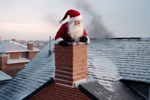 Un Pere Noel qui passe par une cheminée, pourquoi ? Origine et histoire de cette tradition