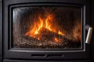 Vitre noire poele à bois ou pellet